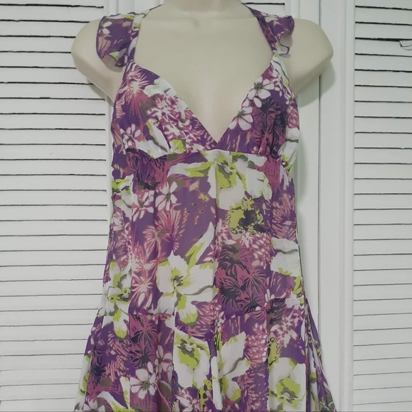 COPY - Victoria Secret Swim Floral Asymmetrical Coverup Dress flutter straps sz… - Picture 9 of 16